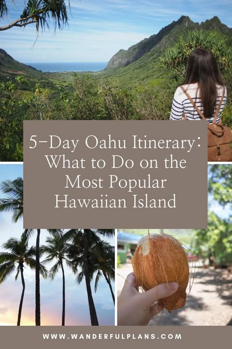 5-Day Oahu Itinerary: What to Do on the Most Popular Hawaiian Island - Wanderful Plans Oahu Itinerary 5 Days, Oahu Hawaii Things To Do In, Oahu Honeymoon, Schofield Barracks Hawaii, Oahu Trip, Oahu Itinerary, Things To Do On Oahu, Hawaiian Honeymoon, Hawaii Itinerary