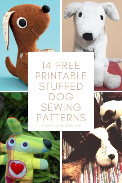 These adorable dog sewing patterns (Free, Printable) from 14 talented creators are cute, sweet, fun, and some are even surprisingly realistic. Free Dog Patterns Sewing, Diy Felt Animals Patterns Free, Dog Sewing Patterns Free, Sewing Stuffed Animals Patterns Free Templates, Sewing Patterns Free Dog, Sister Ideas, Dog Sewing, Dog Sewing Patterns, Dog Patterns