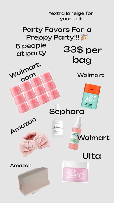 #party #preppyparty #preppy #birthday 17th Birthday Party Ideas, Preppy Birthday, Pink Party Favors, Preppy Party, Sephora Skin Care, Pink Birthday Party, 17th Birthday, 12th Birthday, 11th Birthday