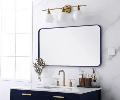 Etta Avenue™ Alessandra Accent Mirror | Wayfair Rectangle Wall Mirror, Mirror With Hooks, Timeless Decor, Rounded Rectangle, Modern Mirror, Accent Mirror, Rectangle Mirror, Rectangular Mirror, Metal Hangers