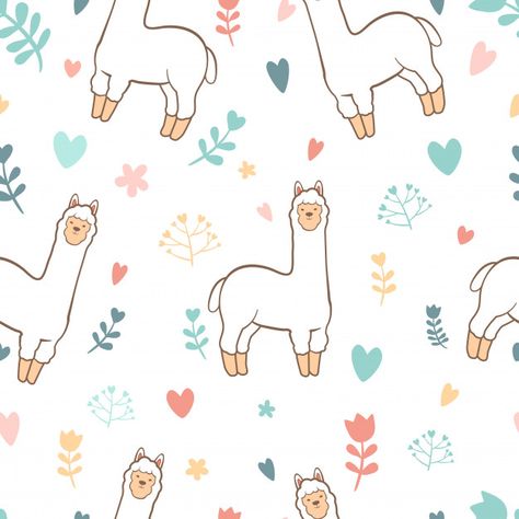 Cute llama alpaca seamless pattern background Premium Vector | Free Vector #Freepik #vector #freebackground #freepattern #freeinvitation #freeheart Lama Background, Llama Cartoon, Email Newsletter Template, Llama Alpaca, Cute Llama, Graphic Editing, Pattern Background, Cartoon Wallpaper, Stories Instagram