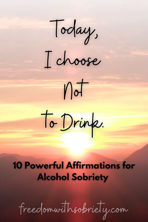 Today I Choose Not To Drink, 10 powerful affirmations for alcohol sobriety. Affirmations help us stay strong and realize the strength we have by choosing sobriety. Quit Drinking Quote, Alcohol Recovery Quotes, Negative Effects Of Alcohol, Alcohol Awareness, Go Hard Or Go Home, Giving Up Drinking, Giving Up Alcohol, Alcohol Quotes, Drink Alcohol