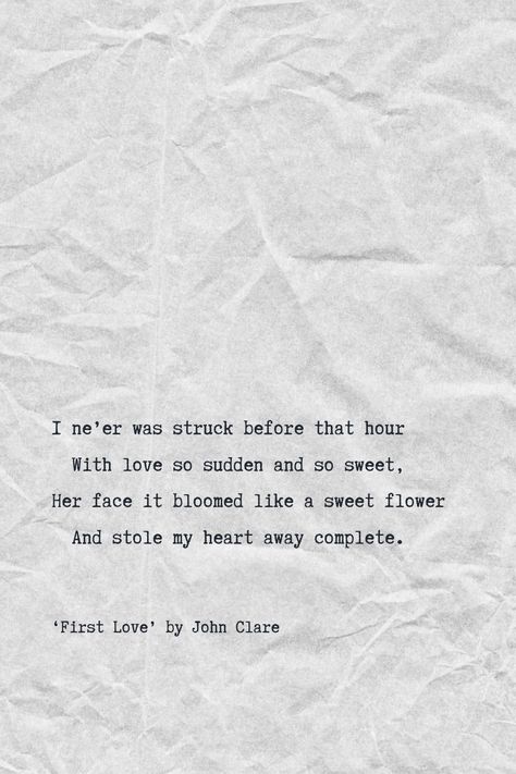 ‘First Love’ by John Clare describes the sudden, overwhelming love a speaker feels for a woman he is seeing for the first time. 
The excerpt from "First Love" captures the powerful emotions and sensations associated with falling in love for the first time: the suddenness of the experience, the beauty of the beloved, and the complete surrender to love's enchantment.

Excited to learn more poems from John Clare? Follow us and visit our website.

#author #JohnClare #poems #analysis #poetry John Clare, Overwhelming Love, Poem Analysis, Poetry Analysis, Narrative Poem, Nature Poem, Sweet Surrender, Poet Quotes, English Poets