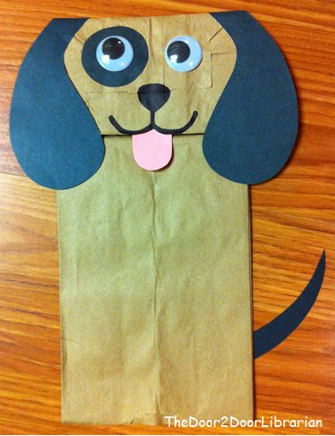 paper bag puppets | The Door 2 Door Librarian Storytime Crafts, Pets Preschool Theme, Paper Bag Crafts, Paper Bag Puppets, Preschool Projects, Puppet Crafts, Bag Craft, Daycare Crafts, Dog Crafts