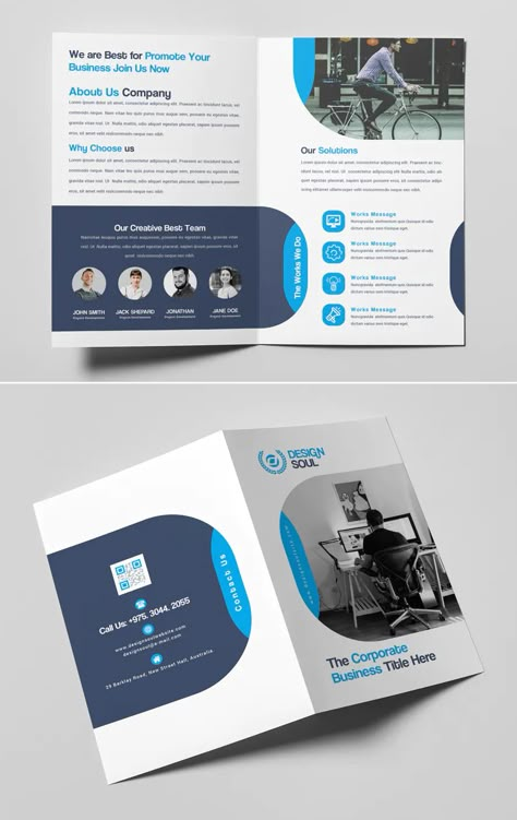 Pharmaceutical Brochure Design, Corporate Bifold Brochure Design, Bifold Brochure Design Layout, Bifold Design Brochure, Company Pamphlet Design, Corporate Brochure Design Layout, Pamphlet Design Layout, Folder Design Inspiration, Bifold Brochure Design