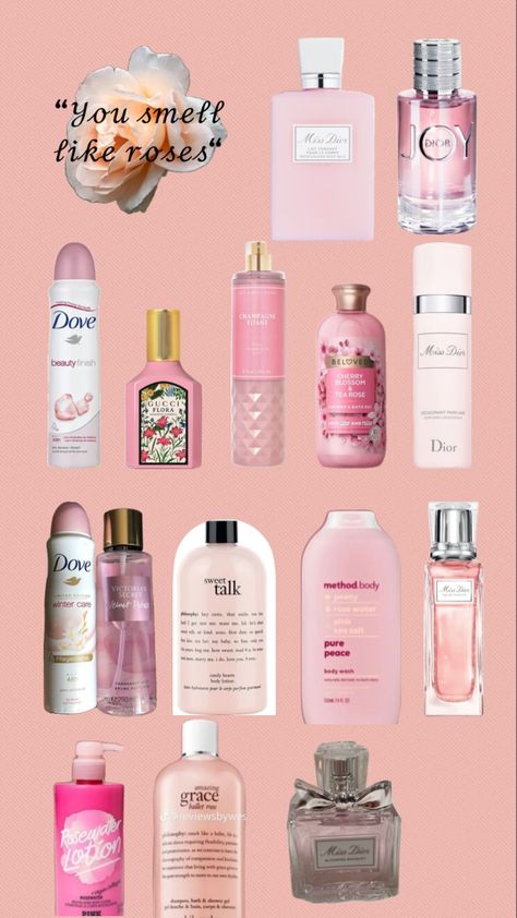 How To Smell Like Roses All Day, How To Smell Like Roses, Girly Products, Secret Aesthetic, Scent Combos, Makeup Tuts, Shower Products, Girl Guide, Fragrances Perfume Woman