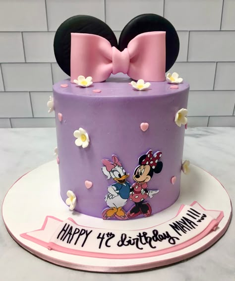 Minnie Mouse Third Birthday Cake, Minnie Twodles Birthday Cake, Minnie Mouse Daisy Duck Cake, One Tier Minnie Mouse Cake, Minnie And Daisy Birthday Party Cake, Daisy And Minnie Cake, Minnie Mouse Clubhouse Cake, Minnie Mouse And Daisy Cake, Minnie And Friends Cake