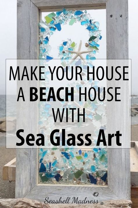 Seaglass Window Art, Sea Glass Art Projects How To Make, How To Make Sea Glass Art Pictures, Sea Glass Mosaics, What To Make With Sea Glass Ideas, Sea Glass Decor Diy, Framed Sea Glass Art Diy, Crafts With Sea Glass Diy, Sea Glass And Resin Art