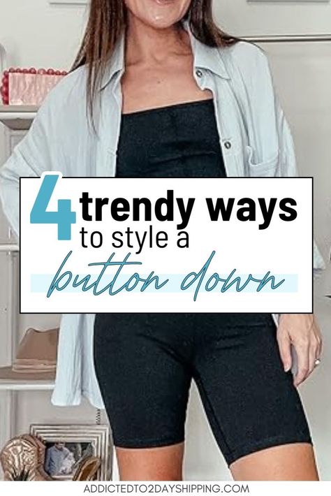 Elevate your fashion game with our guide on how to wear an oversized button down shirt outfit. From casual to dressy, we share shirt hacks and styling tips on how to wear a shirt to suit any occasion. Get ready to make a statement with these versatile and fashionable outfit ideas. Open Button Down Shirt Outfit Women, Style Button Down Shirt Women, Beach Vacation Outfits Amazon, How To Style A Button Up Shirt Women, Style A Button Down Shirt, Oversized Button Down Shirt Outfit, Button Down Shirt Outfit, Shirt Styling, Hot Weather Outfits