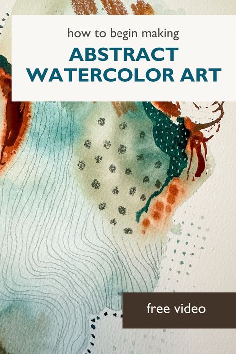 You can create abstract watercolor art, even as a beginner. Painting a loose abstract piece of art is a fun way to learn about how watercolor works and a chance to play with mark making.  Click now to watch and paint along. Watercolour Abstract Art Inspiration, Abstract Watercolor Art Tutorial, Abstract Mark Making, Mark Making Ideas, Watercolour Sketching, Watercolor Tutorial Beginner, Abstract Watercolor Tutorial, Make Abstract Art, Abstract Watercolor Paintings Tutorials