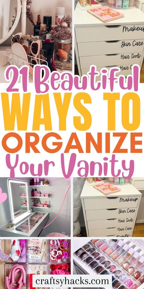 Upgrade your beauty routine with clever makeup organization ideas that keep all your essentials neatly sorted. These easy vanity storage hacks are perfect for transforming a messy counter into a chic, clutter-free space. Discover smart beauty product organizers that maximize every inch of your vanity and make finding your favorite products effortless. Makeup Organization Ideas, Beauty Organization, Vanity Organization, Vanity Storage, Storage Hacks, Organizing Tips, Free Space, Diy Organization, Clutter Free