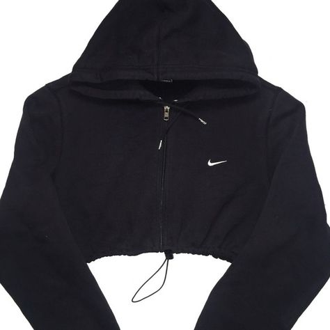 Reworked Nike Zip Up Crop Hoody Blk ($48) ❤ liked on Polyvore featuring nike Reworked Nike, Trendy Hoodies, Cute Lazy Outfits, Nike Zip Up, Tomboy Style Outfits, Cute Comfy Outfits, Teenager Outfits, Sporty Outfits, Sport Bh