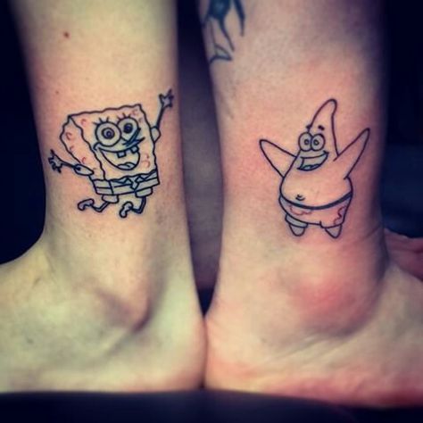 Tattoos Spongebob, Best Friend Tattoo, Bestie Tattoos, Spongebob And Patrick, To My Bestie, Bff Tattoos, Friendship Tattoos, Best Friend Tattoos, Tattoos For Daughters