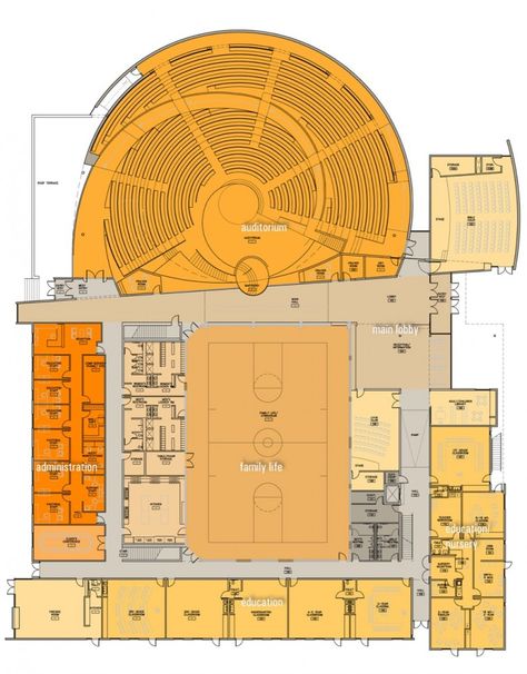 Auditorium Plan, Church Building Plans, Auditorium Architecture, Church Building Design, Auditorium Design, Theater Architecture, Church Of Christ, Modern Church, Sacred Architecture