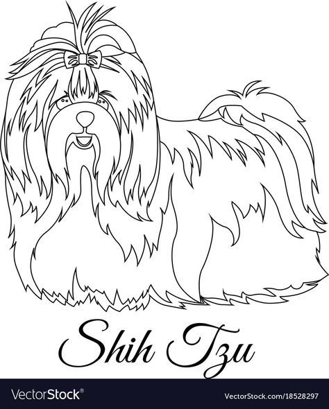 Drawing Shih Tzu, Ear Outline Tattoo, Yoga Dog Pose, Ear Outline, Scottie Puppies, Dog Line Drawing, Dog Texts, Dog Line Art, Outline Tattoo