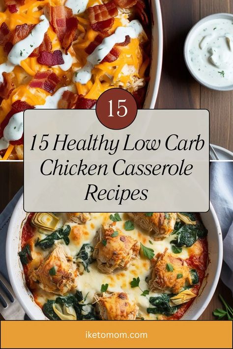 15 Healthy Low Carb Chicken Casserole Recipes - i Keto Mom [Best and Easy Low Carb Keto Diet Recipes]❤️ Low Carb Chicken Casserole Recipes, Meal Prep Family Dinners, Keto Chicken Dinners, Meal Prep Family, Low Carb Chicken Casserole, Keto Deviled Eggs, Casseroles Chicken, Lean Meats, Chicken Casserole Recipes