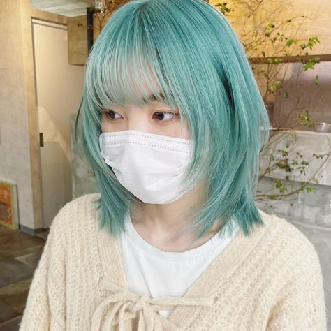 Short Mint Hair, Mint Hair Color, Mint Green Hair, Mint Hair, Candy Hair, Asian Short Hair, Pastel Hair, Hair Stylist Life, Dye My Hair