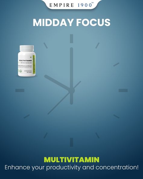 🌟 Boost Your Midday Momentum! 🌟 Feeling that afternoon slump? Revitalize your day with our Empire 1900 Multivitamin! Taking EMPIRE 1900 multivitamin at midday enhances your productivity and sharpens your focus, helping you power through the rest of your tasks. 🔋 Fuel your body. Elevate your mind. Let’s conquer the day together! 💪 #middayfocus #empire1900 #multivitamins #productivityboost #healthyliving #wellnessjourney #vitaminpower #energizeyourday #focusandthrive #dailyessentials Afternoon Slump, Multivitamin, Fuel, The Day, Mindfulness, Quick Saves