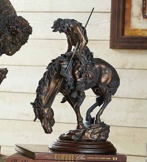 Weary Warrior Statuary Western Gift Ideas, Western Bedding Sets, Western Sculpture, Clay Candle Holders, Western Bedding, Black Forest Decor, Cowboy Decorations, Western Gifts, Western Furniture