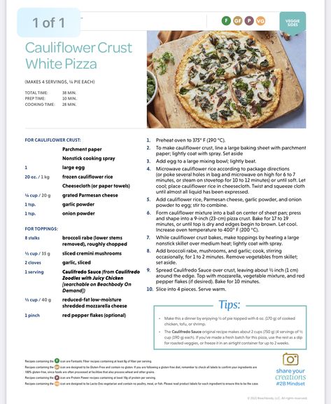 2 B Mindset, 2b Mindset Cauliflower, Microwave Cauliflower, 2b Mindset, Frozen Cauliflower Rice, Beachbody Recipes, White Pizza, Cauliflower Crust, Cauliflower Pizza