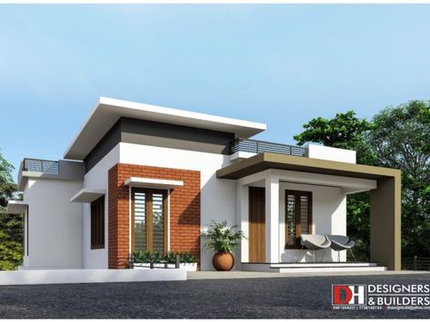 Single Story Villa Design, Exterior Design Single Story, Single Storey House Exterior, Single Storey House Elevation, Single Story House Elevation, Single Story House Design, Exterior Bungalow, Single Story House Plans, Residence Exterior