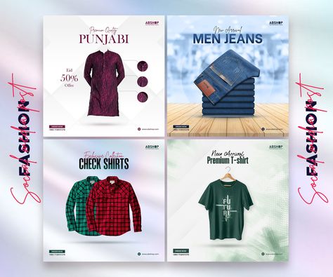 Social Media Clothes, Advertising Clothing, Fashion Sale Banner, Cloth Banners, Advertising Fashion, Fashion Poster Design, Mens Clothing Brands, Fashion Banner, Photoshop Design Ideas