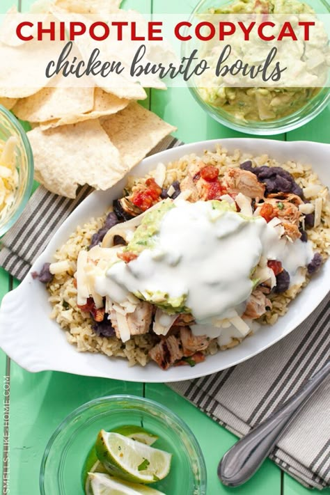 Grilled Fajita Chicken, Fajita Recipes, Chipotle Copycat Recipes, Chipotle Burrito Bowl, Chipotle Recipes, Chipotle Burrito, Chicken Burrito Bowls, Copycat Chipotle, Fajita Chicken