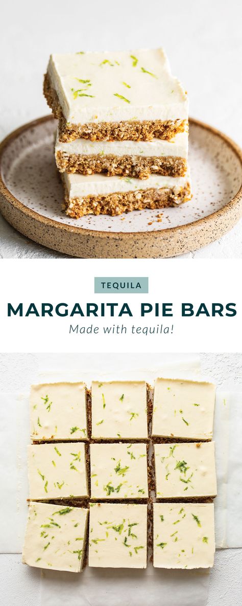 Margarita pie bars are an adult dessert made with a delicious salty crust and a creamy tequila-filled whipped topping. Margarita Lime Bars, Margarita Bars With Pretzel Crust, Boozy Dessert Bars, Margarita Bars Dessert, Salted Margarita Bars, Competition Desserts, Margarita Dessert Recipes, Margarita Dessert, Margarita Bars