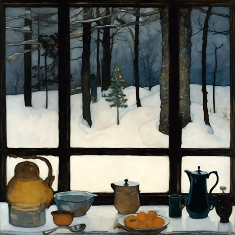 Jef Bourgeau New Year's Day 2024 New Year Day, Winter Art, The Snow, Landscape Art, Painting & Drawing, Art Inspo, Landscape Paintings, Beautiful Art, Folk Art