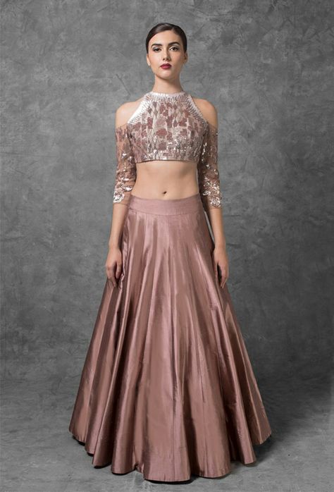 Bridal Lehenga Manish Malhotra, Lehenga Manish Malhotra, Manish Malhotra Bridal Lehenga, Manish Malhotra Dresses, Manish Malhotra Bridal, Crop Top With Skirt, Top With Skirt, All Over Embroidery, Lehenga Blouse Designs