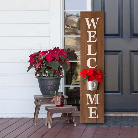 Welcome Porch Sign, Board Sayings, Door Signs Diy, Wooden Welcome Signs, Front Porch Signs, Porch Welcome Sign, Welcome Signs, Sign Wall Decor, Front Porch Decorating