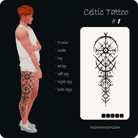 MMFINDS Tattoo For Legs, Tattoos Male, Kerbal Space Program, Celtic Tattoo, Sims 4 Mm Cc, Leg Tattoo Men, Detailed Tattoo, Sims 4 Mm, Leg Tattoo