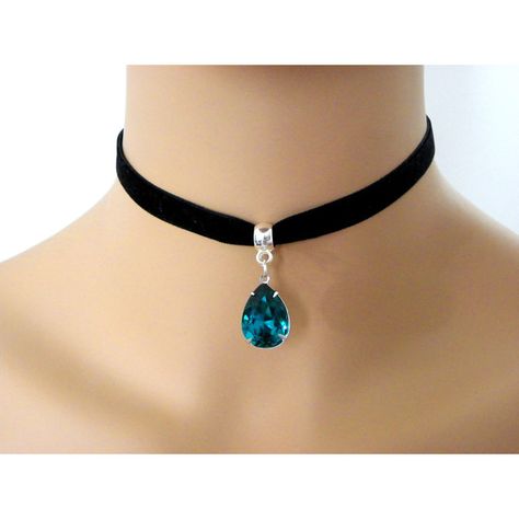 Dark Teal Blue Aesthetic, Art Mom Aesthetic, Black Ribbon Choker, Black Velvet Choker Necklace, Ribbon Choker Necklace, Black Velvet Ribbon, Blue Choker, Velvet Choker Necklaces, Ribbon Choker