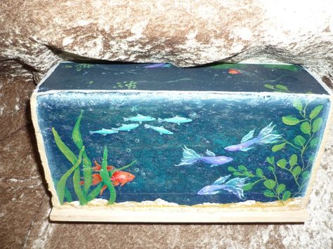 Brick Painting Ideas, Aquarium Painting, Brick Door, Brick Books, School Greenhouse, Painted Bricks Crafts, Brick Painting, Cinder Block Furniture, Ideas For Crafts