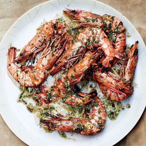 Prawns are great for grilling because they’re much larger and have a slightly thicker shell than your average shrimp, offering insurance against overcooking. Parsley Recipes, Grilling Recipes Sides, Grilled Prawns, Grilled Steak Recipes, Healthy Grilling Recipes, Prawn Recipes, Shrimp Dishes, Grilled Chicken Recipes, Minced Meat