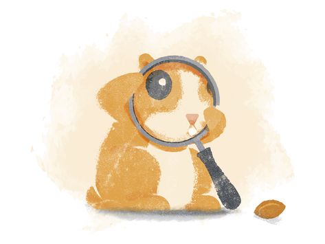 Lauren Character, Curious Illustration, Dnd Hamster Character, Hamster Animation, Textured Illustration, Hamster Illustration Cute, Hamster Illustration, Cartoon Hamster, Hamster Illustration Character Design