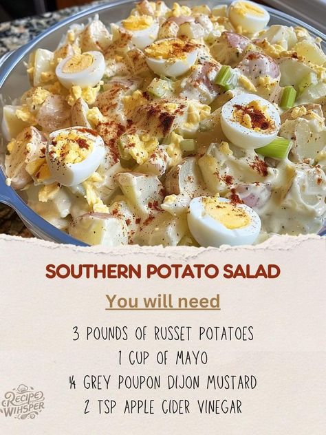 Potato Delight, Southern Potato Salad Recipe, Southern Style Potato Salad, Potatoe Salad, Best Potato Salad Recipe, Homemade Potato Salads, Southern Potato Salad, Potato Salad With Egg, Classic Potato Salad