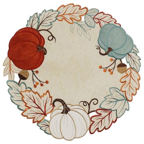 2.,,. Fall Felt Crafts, Garments Design, Farmhouse Colors, Harvest Pillows, Thanksgiving Placemats, Fall Fireplace, Pumpkin Ornament, Harvest Pumpkin, Round Placemats