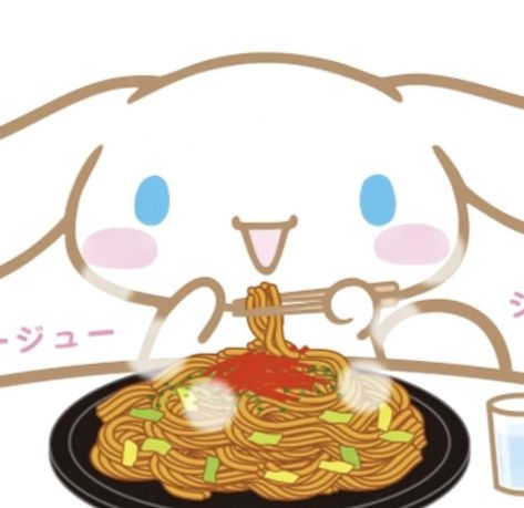 Sanrio Eating, Cinnamoroll Eating, Eating Pasta, Kitty Anime, Kitty Items, Clay Bowl, Culture Club, Kitty Wallpaper, Hello Kitty Items