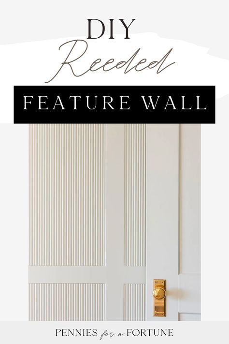 Builder Home Makeover, Diy Wainscoting Bedroom, Playroom Update, Diy Feature Wall, Reeded Wall, Diy Bedroom Makeover, Bedroom Makeover On A Budget, Mid Century Modern Makeover, Feature Wall Bedroom