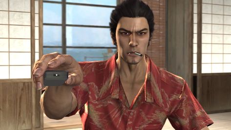 Kazuma Kiryu (Yakuza 3) Kiryu Kazuma, Yakuza 3, Kazuma Kiryu, I Kill People, Hi Five, Animated Man, Kings Game, Video Game Memes, Middle Aged Man