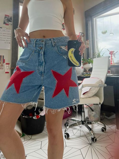 Ropa Upcycling, Star Shorts, Diy Vetement, Diy Clothes Design, Thrift Flip, Looks Street Style, Diy Sewing Clothes, Mode Inspo, Moda Vintage