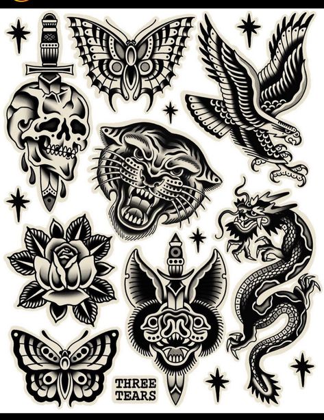 Black Flash Tattoos, Traditional Tattoo Black And White, Traditional Tattoo Drawings, Traditional Black Tattoo, Gray Tattoo, Traditional Tattoo Flash Art, Traditional Style Tattoo, Traditional Tattoo Sleeve, Flash Tattoo Designs