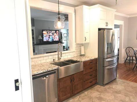 Peekaboo Kitchen Wall, Kitchen With Hole In The Wall, Kitchen Pass Through, Kitchen Pass, Load Bearing Wall, Hole In The Wall, House Remodel, Kitchen Inspo, Kitchen Redo