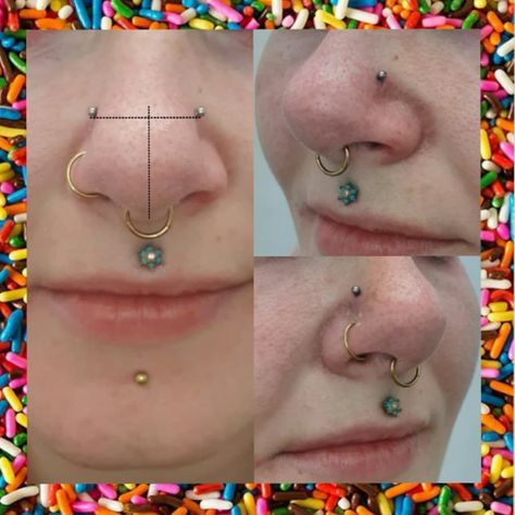 🤡PiercingByRhi🤡 on Instagram: “Heck still one of my favourites. High Nostrils for @toolazytobegoth⚘ (Other piercings not done by me) • • • #piercing #girlswithpiercings…” Nostril And Septum, Nostril Ring, Cool Piercings, Septum Piercing, Hoop Ring, Nostril Hoop Ring, Body Art, Tatting, Piercings