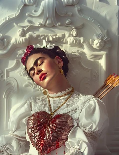 amnicreations e milakalbaruk Frida Khalo Photographs, Mexican Inspired Photoshoot, Mexican Coquette Aesthetic, Frida Khalo Aesthetic, Katrina Aesthetic, Frida Kahlo Aesthetic, Frida Kahlo Outfit, Mexican Asethic, Frida Kahlo Heart