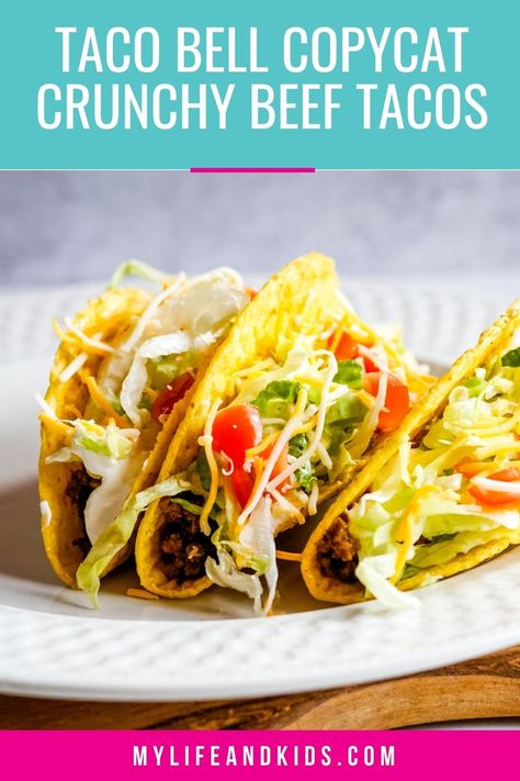 Taco Bell Beef, Crunchy Beef, Taco Bell Copycat, Copycat Taco Bell, Hard Shell Tacos, Taco Bell Recipes, Beef Tacos Recipes, Taco Taco, Simple Dinner Recipes