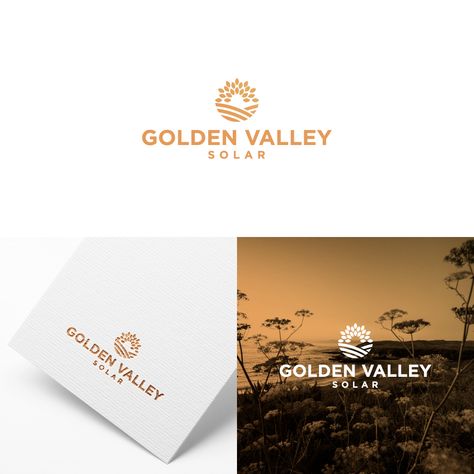 Solar Logo Design, Sol Logo, Metal Stud Framing, Valley Logo, Oasis Logo, Solar Logo, Sunset Valley, Organic Logo Design, Golden Valley