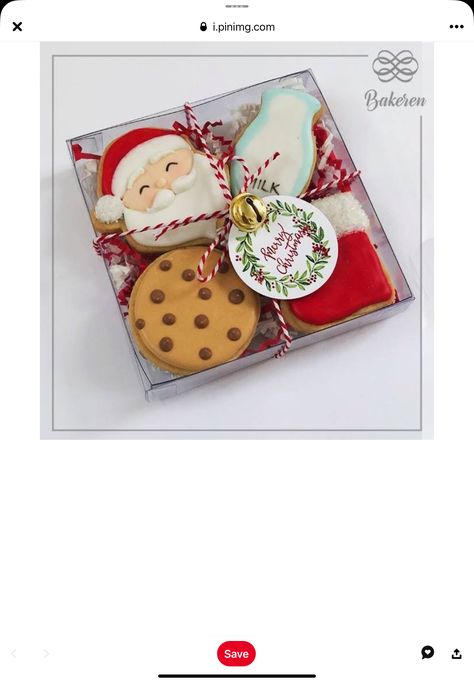 Christmas Bakery Packaging, Packaging Cookies, Christmas Cookie Boxes, Cookie Gift Boxes, Christmas Cookies Packaging, Christmas Sugar Cookies Decorated, Christmas Cookie Box, Cooking Decorating, Cute Christmas Cookies