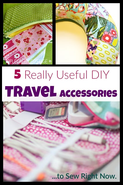 Here are 5 amazingly useful DIY acessories to sew for when you go on vacation, with free patterns and tutorials. Check them out, you'll want to make them all! Accessories To Sew, Diy Travel Accessories, Tote Bag Pattern Free, Zipper Storage, Beginner Sewing Projects Easy, Diy Travel, Leftover Fabric, Travel Diy, Cable Organizer